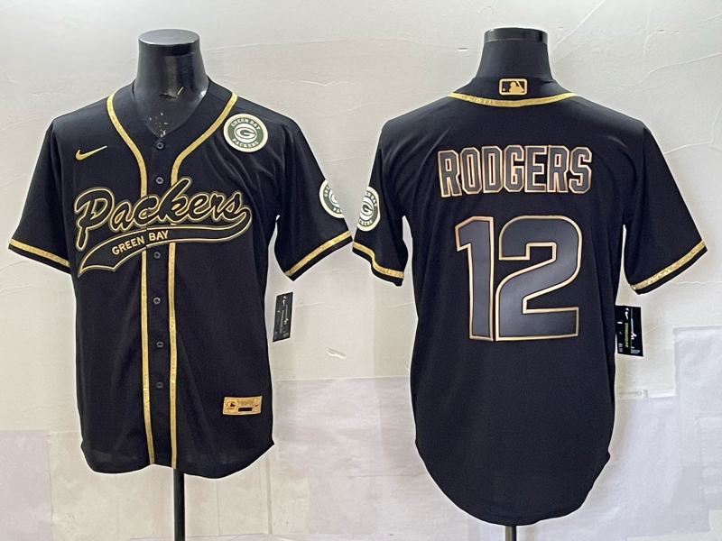 Men Green Bay Packers #12 Rodgers black Nike NFL 2025 jersey 04